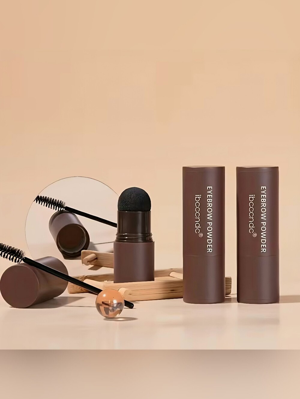 Eyebrow Powder Kit Including Sticks with Sponge Applicator - Dark Brown